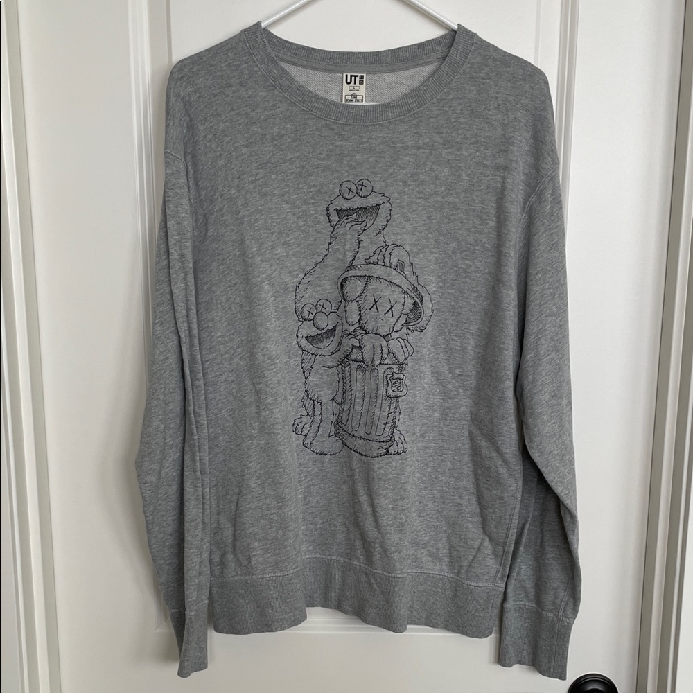 KAWS Gray Graphic Crewneck Sweater